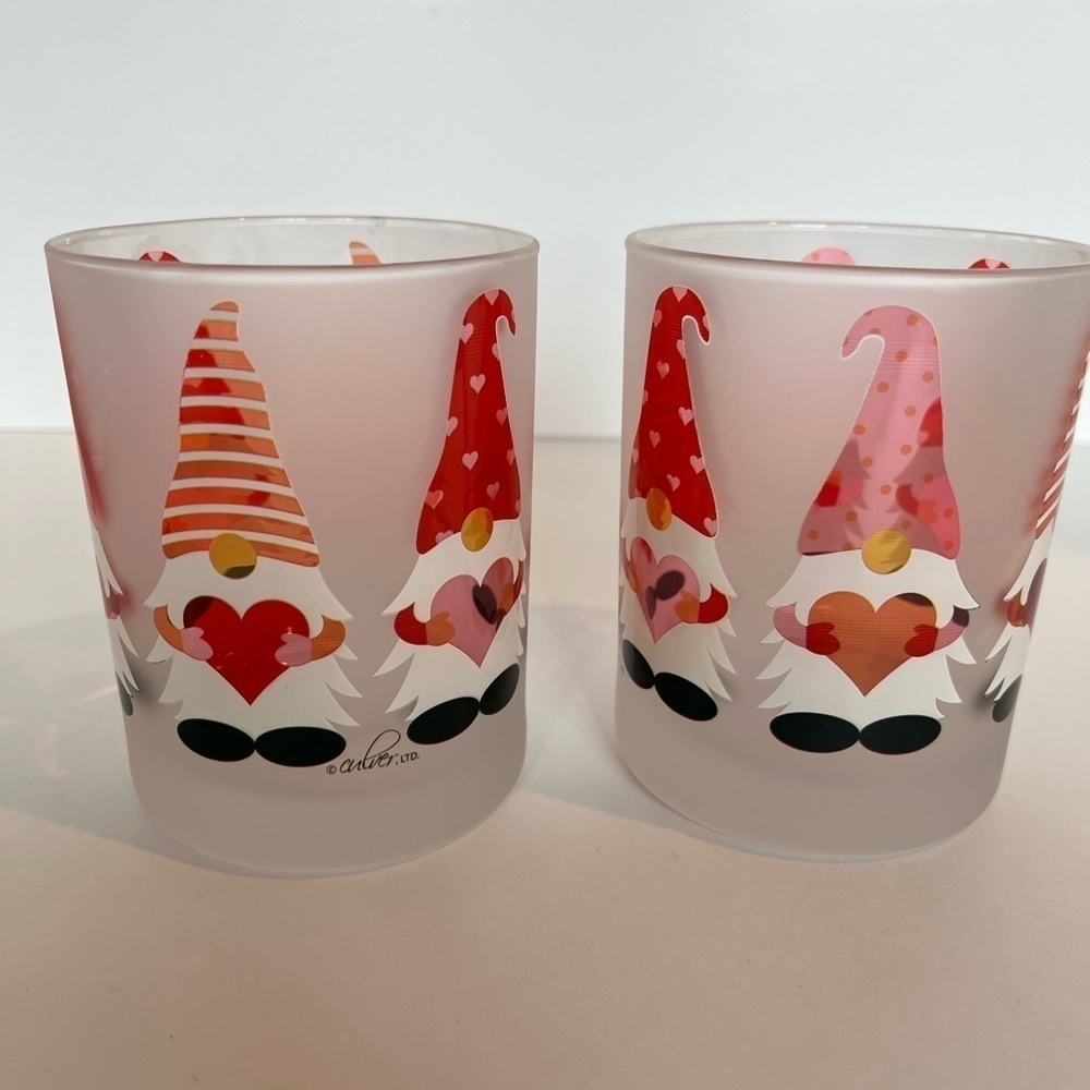 NIB Adorable Frosted Lowball Gnome Tumblers by Culver - Picture 8 of 8
